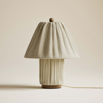 Modern Table Lamp with Pleated Fabric Shade