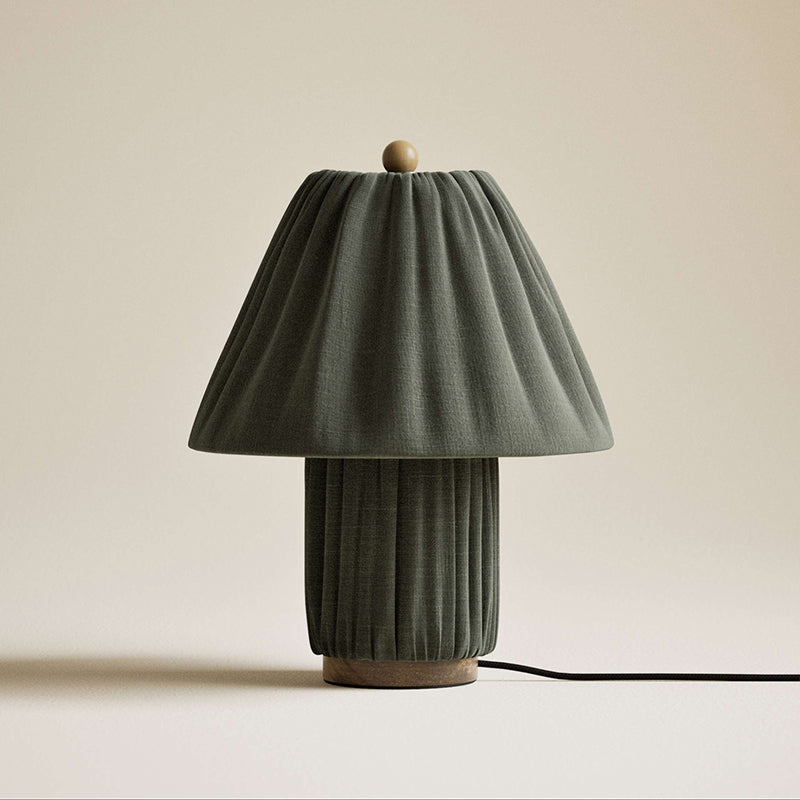 Modern Table Lamp with Pleated Fabric Shade