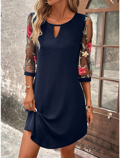 Splicing-Detail A-Line Midi Dress