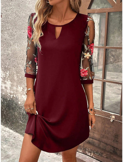 Splicing-Detail A-Line Midi Dress