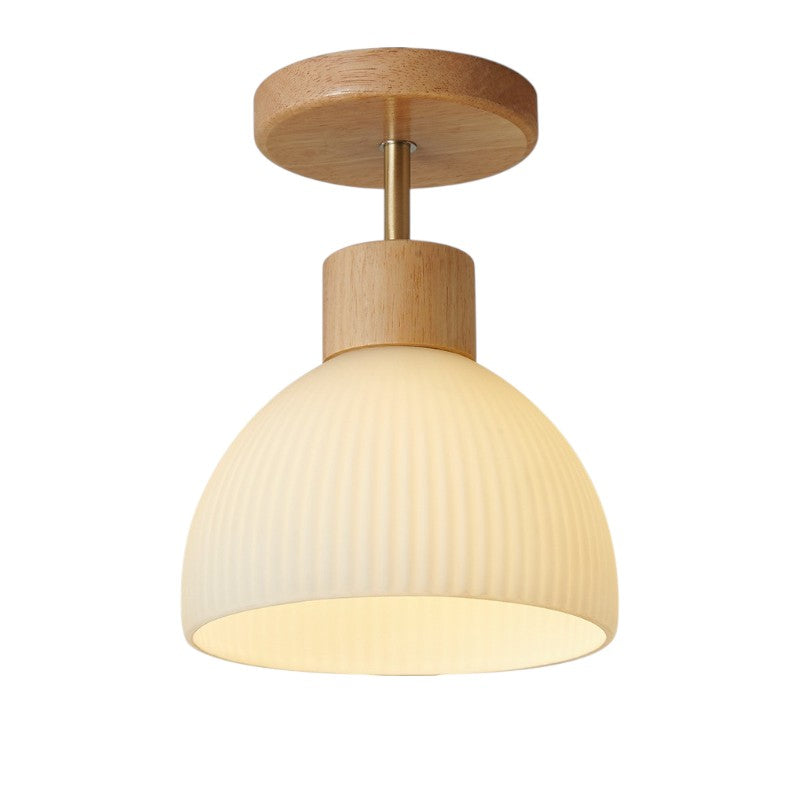 Ailse Wood & Glass LED Ceiling Lamp