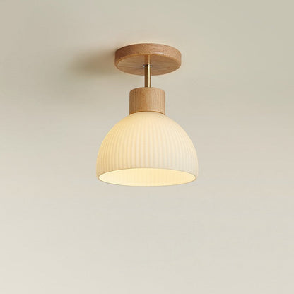 Ailse Wood & Glass LED Ceiling Lamp