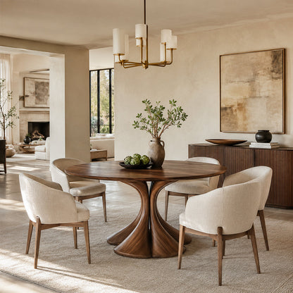 Artisan Carved Walnut Dining Table