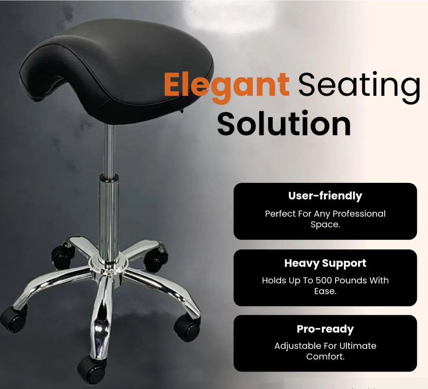 Heavy-Duty Saddle Stool with 500lb Capacity