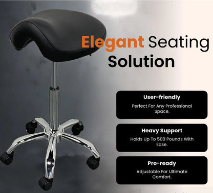 Heavy-Duty Saddle Stool with 500lb Capacity