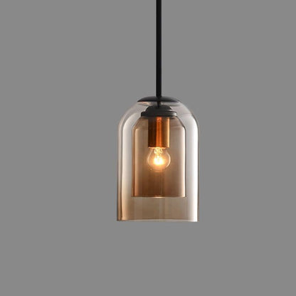 Mica Mid-Century Double Glass Pendant