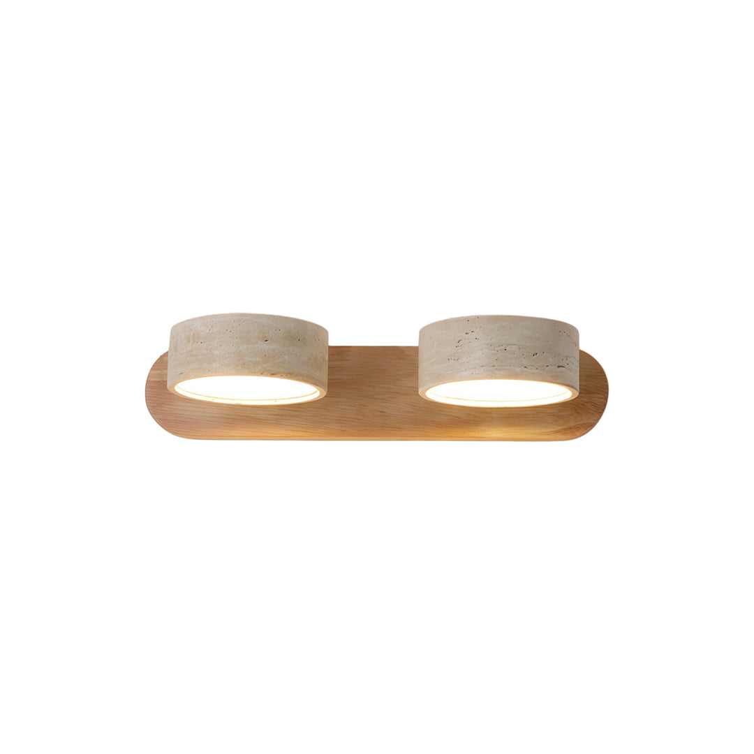 Ergové Japandi Vanity Light Bar Travertine Wall Mount