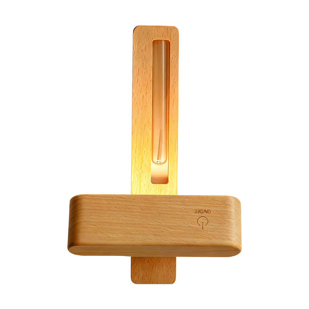 Ergové Wood Wall Light with Glass Vase, Magnetic Mount