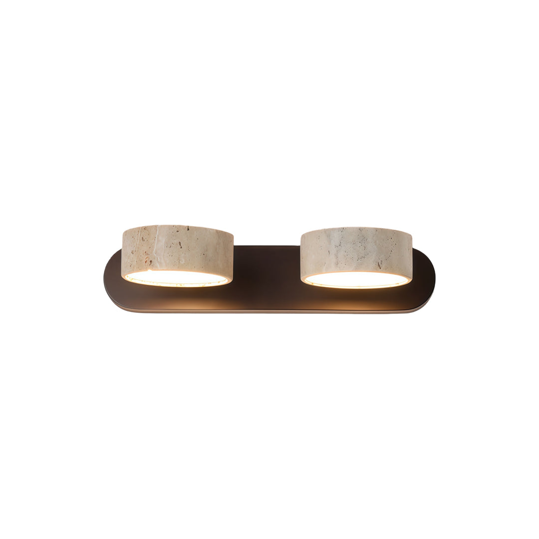 Ergové Japandi Vanity Light Bar Travertine Wall Mount