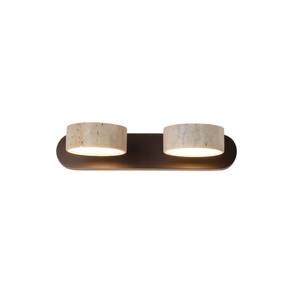 Ergové Japandi Vanity Light Bar Travertine Wall Mount
