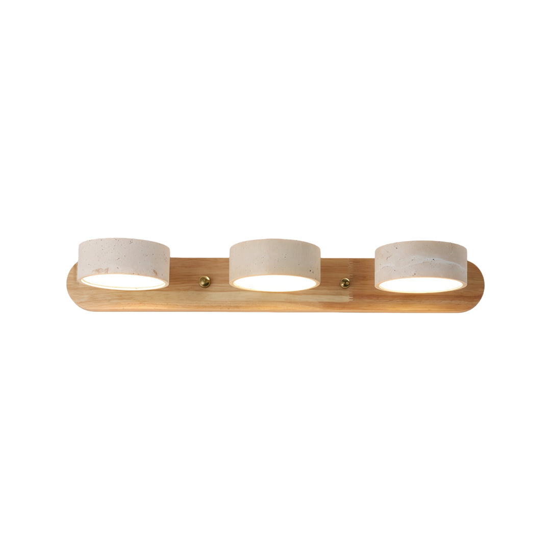 Ergové Japandi Vanity Light Bar Travertine Wall Mount