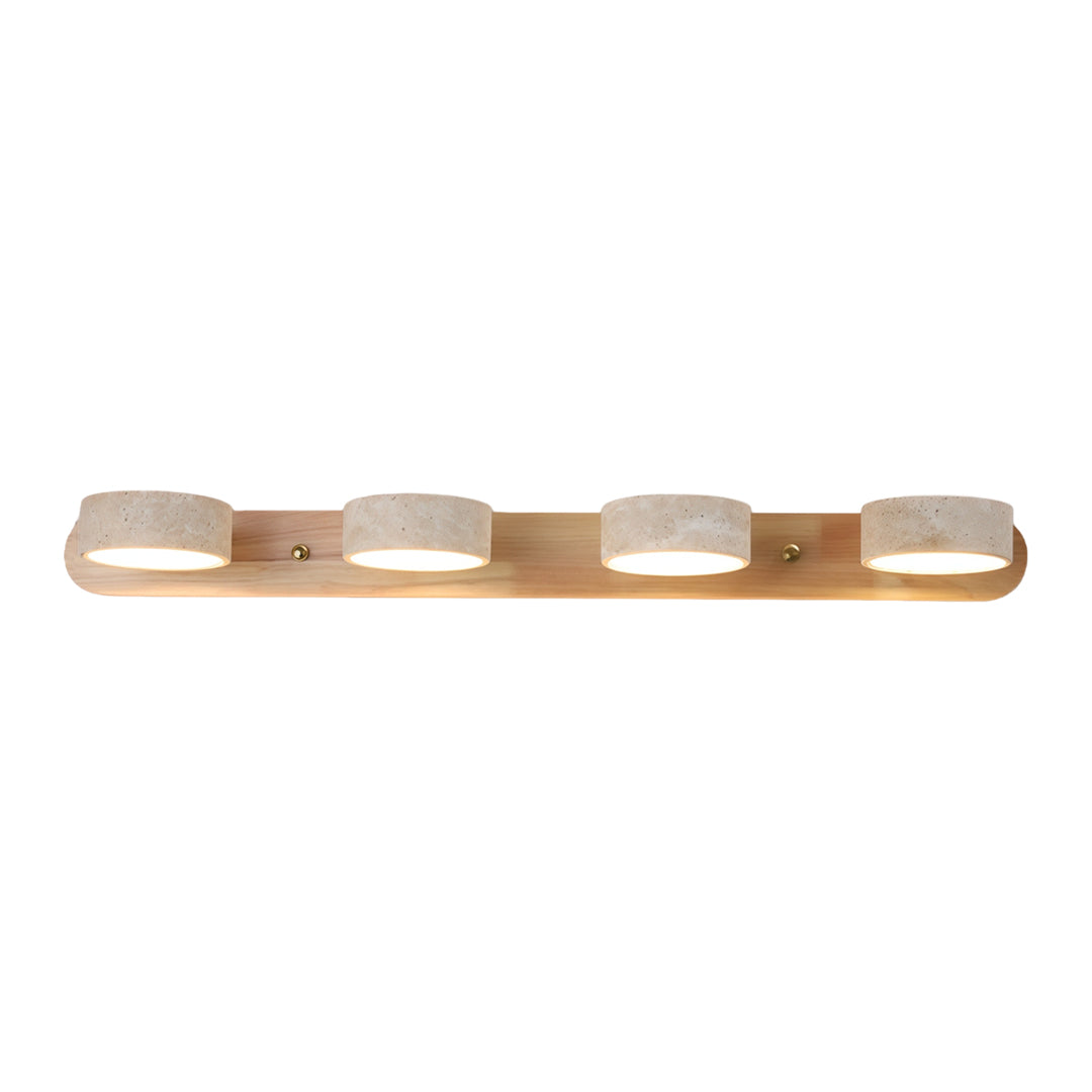 Ergové Japandi Vanity Light Bar Travertine Wall Mount