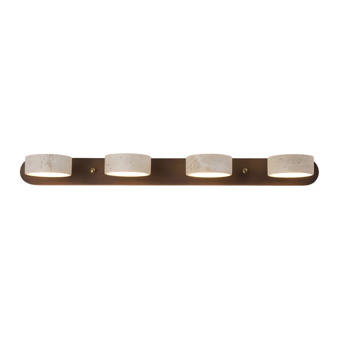 Ergové Japandi Vanity Light Bar Travertine Wall Mount