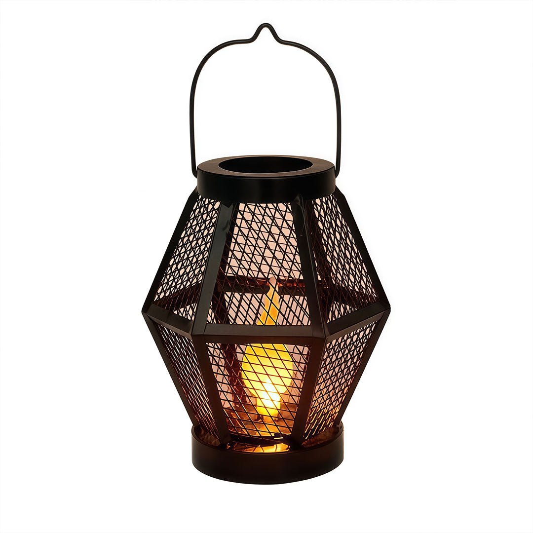 Cordless Iron Mesh Accent Lamps, Set of 2, Black