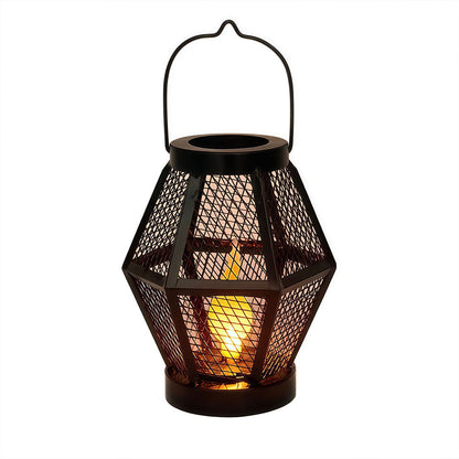 Cordless Iron Mesh Accent Lamps, Set of 2, Black