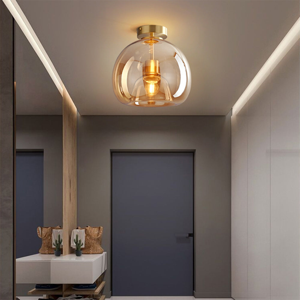 Amber Bubble Glass Pendant, Retro Glow