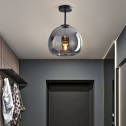 Amber Bubble Glass Pendant, Retro Glow