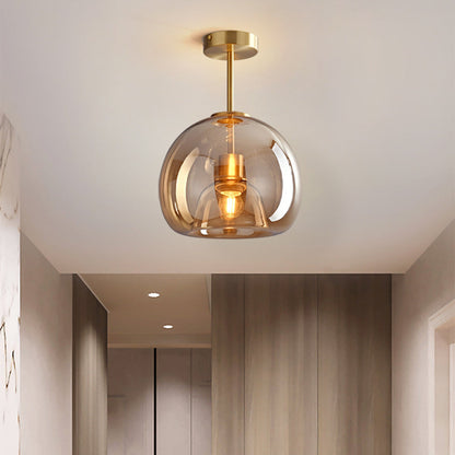 Amber Bubble Glass Pendant, Retro Glow