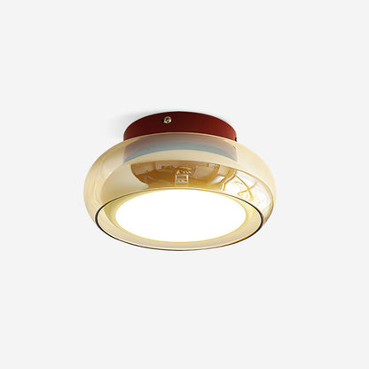 June Retro Glass Flush Ceiling Light