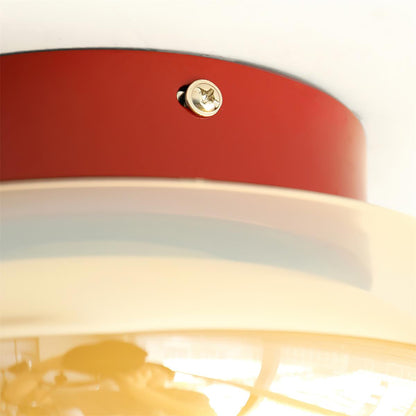 June Retro Glass Flush Ceiling Light