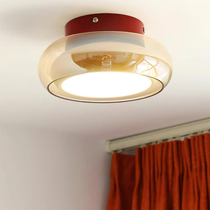 June Retro Glass Flush Ceiling Light