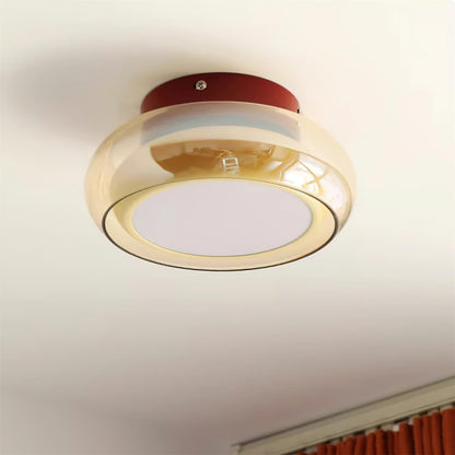 June Retro Glass Flush Ceiling Light