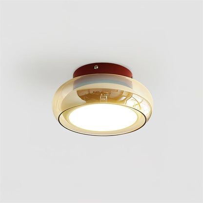 June Retro Glass Flush Ceiling Light