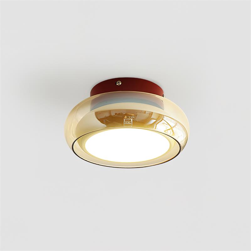 June Retro Glass Flush Ceiling Light
