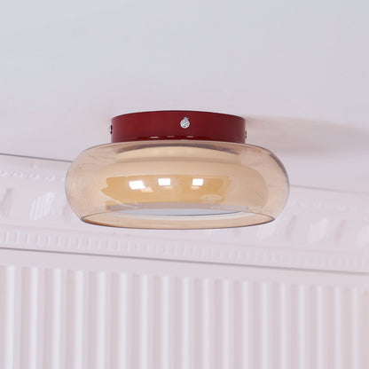 June Retro Glass Flush Ceiling Light