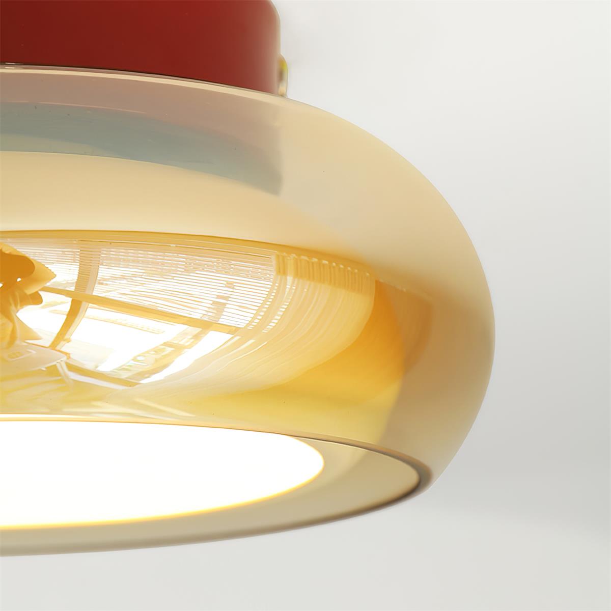 June Retro Glass Flush Ceiling Light