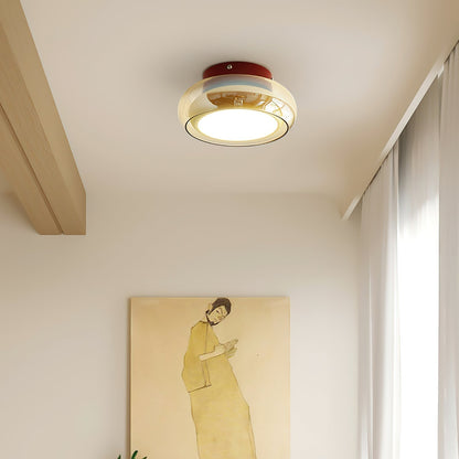June Retro Glass Flush Ceiling Light