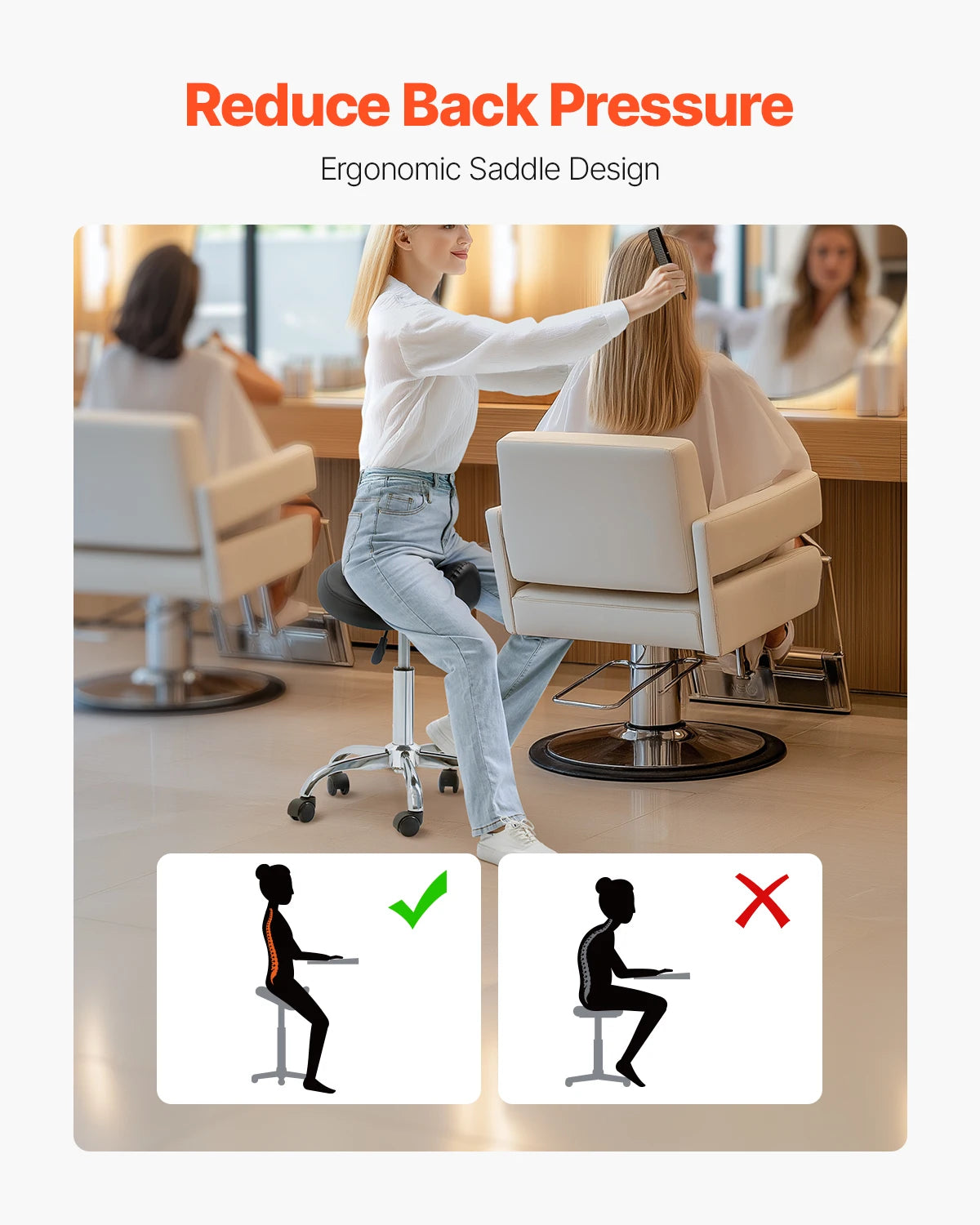 Saddle Stool with Wheels