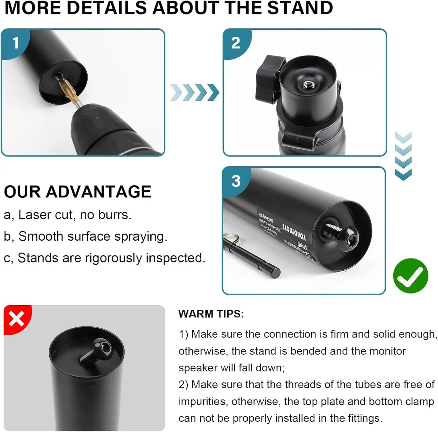 Heavy Duty Studio Monitor Stands (Pair)