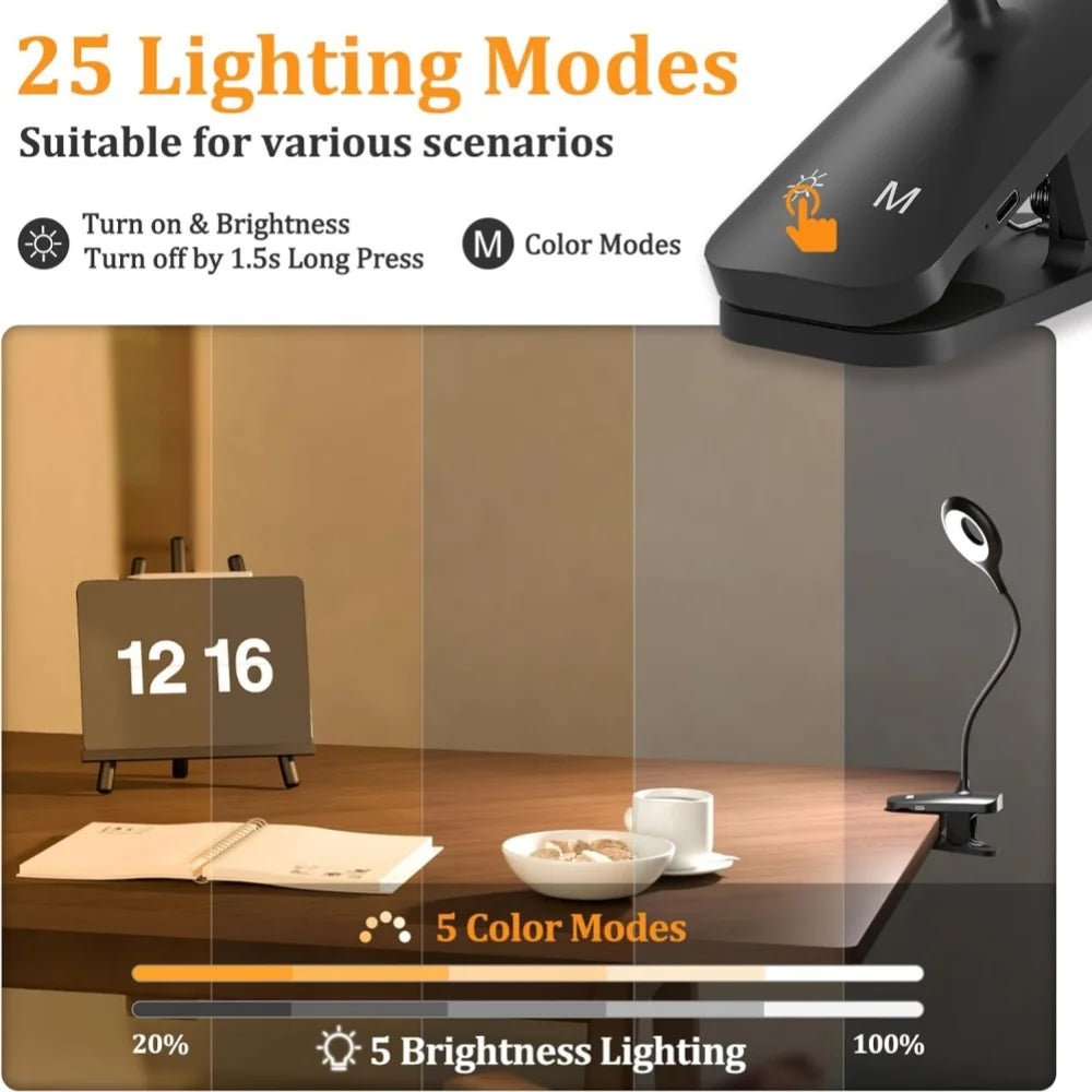 Rechargeable Clip Desk Lamp