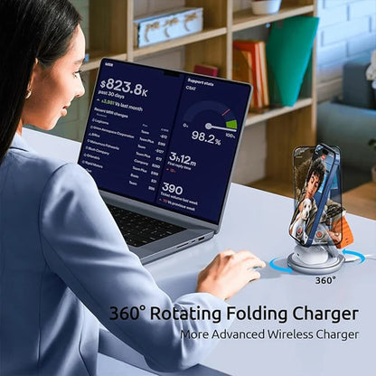 3-in-1 Rotating Magnetic Charger Stand