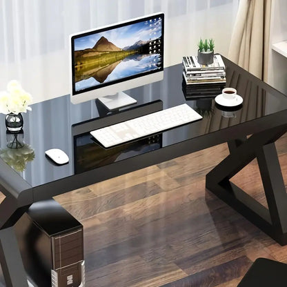 Glass X-Frame Desk