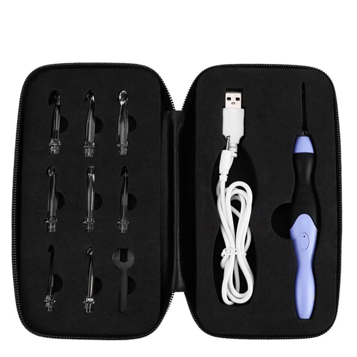 LED Light-Up Crochet Hook Set, USB Rechargeable