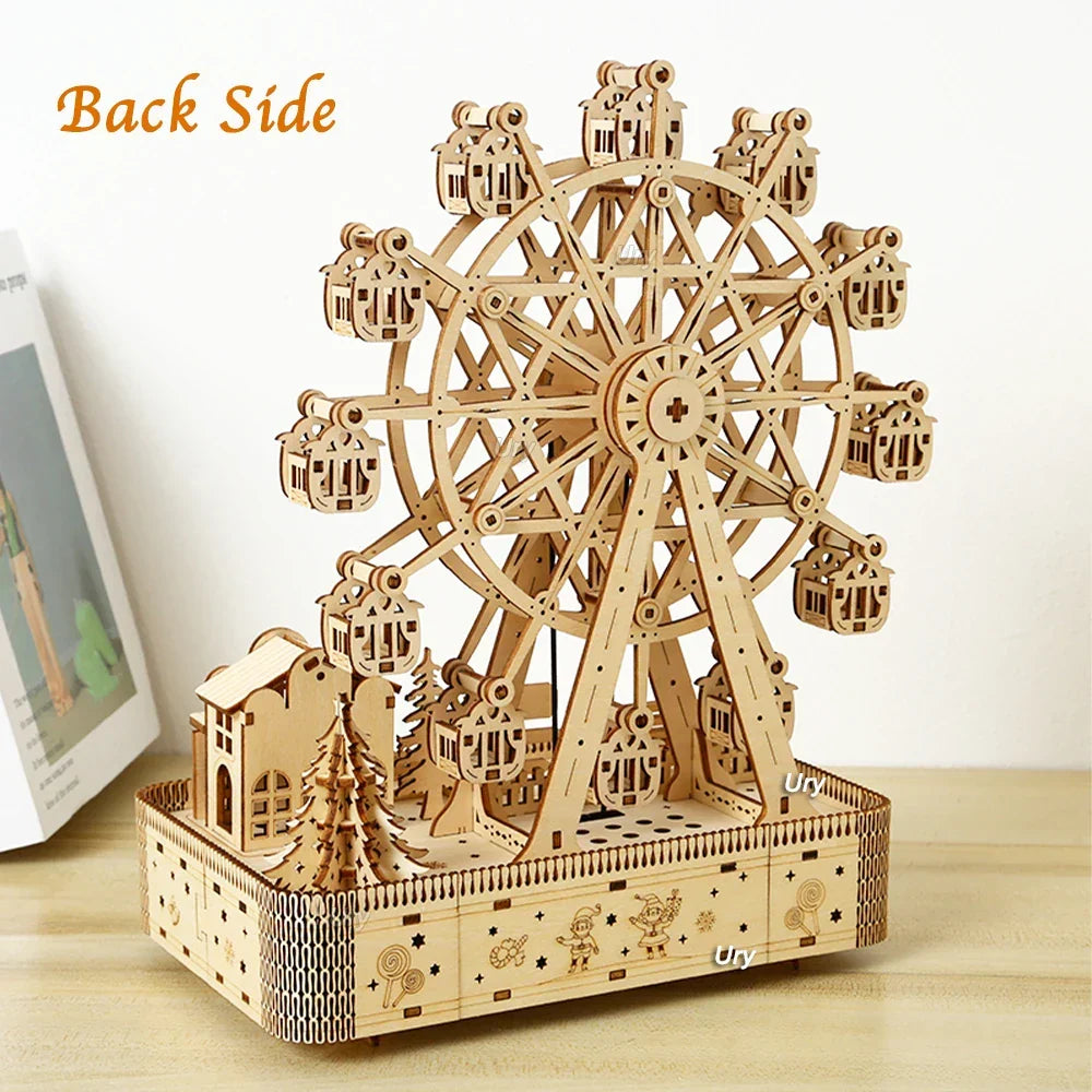 3D Wooden Ferris Wheel Puzzle Kit