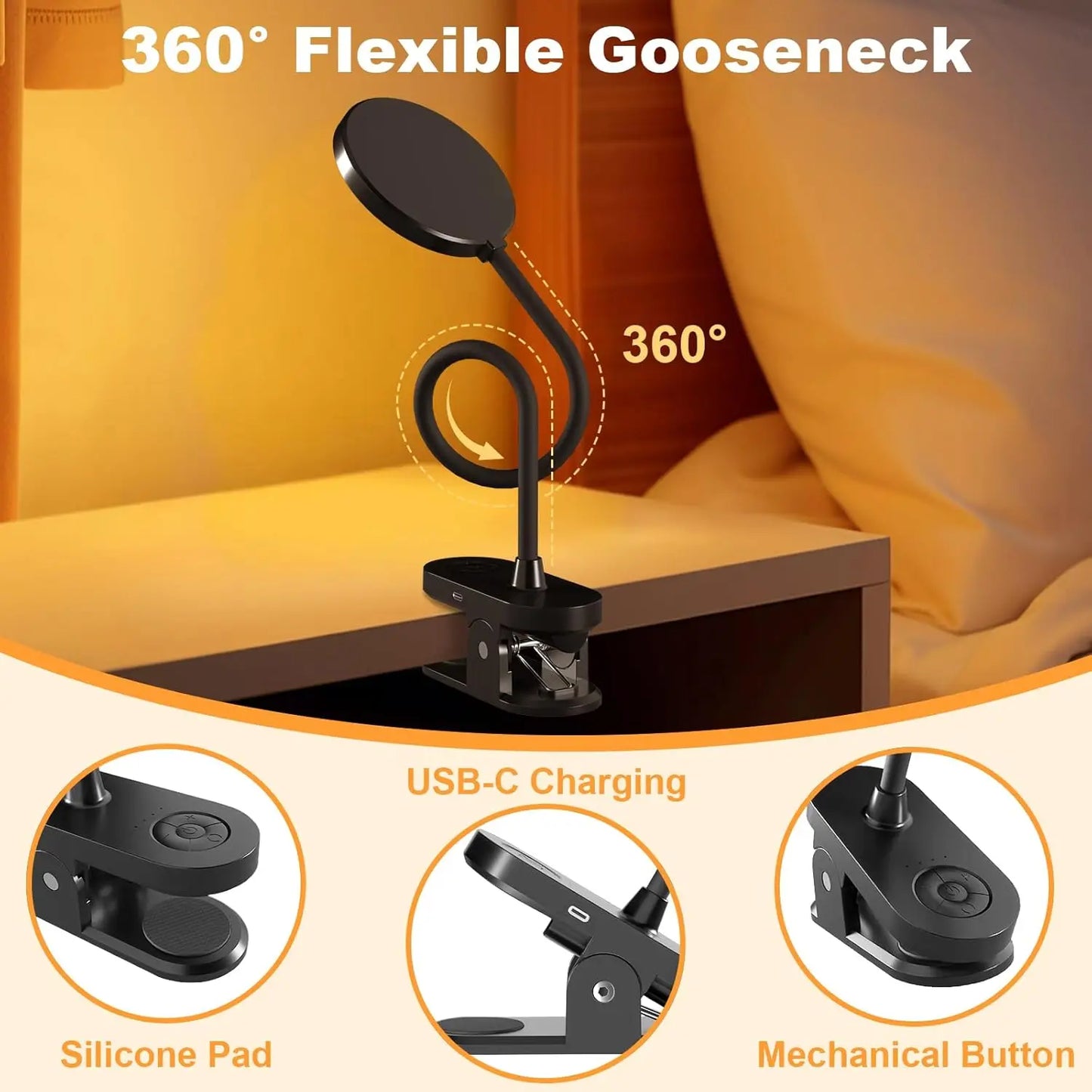 3.5in LED Clip Desk Lamp