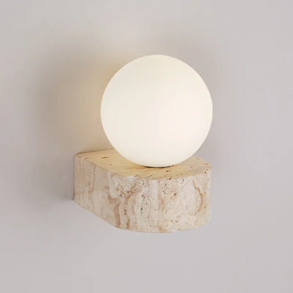 Travertine Wall Sconce: Uniquely Veined Stone