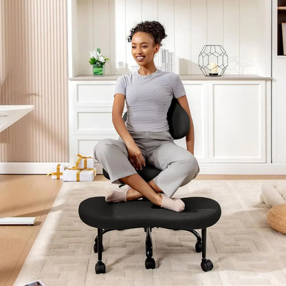 Adjustable Kneeling Chair & Retractable Footrest
