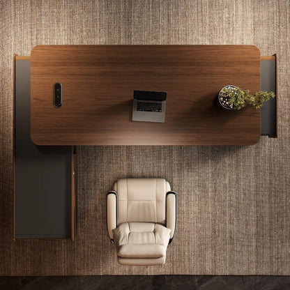 Designer Italian Solid Wood Executive L-Shaped Desk