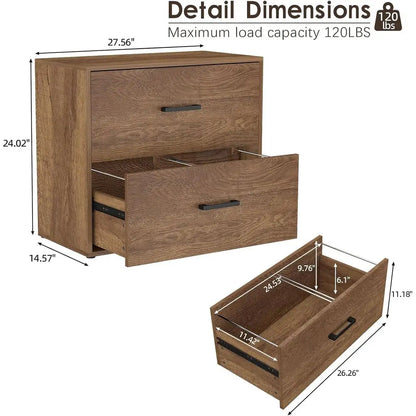 Heritage Oak 2-Drawer Lateral File Cabinet
