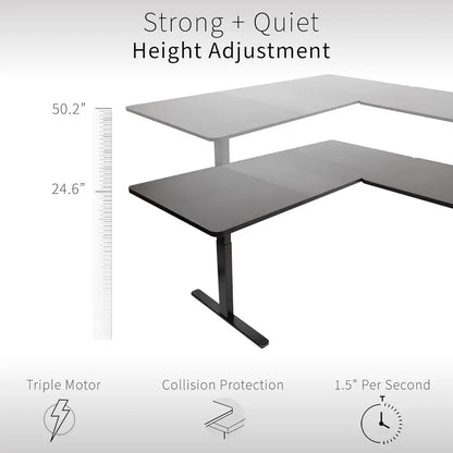 L-Shaped Memory Control Standing Desk