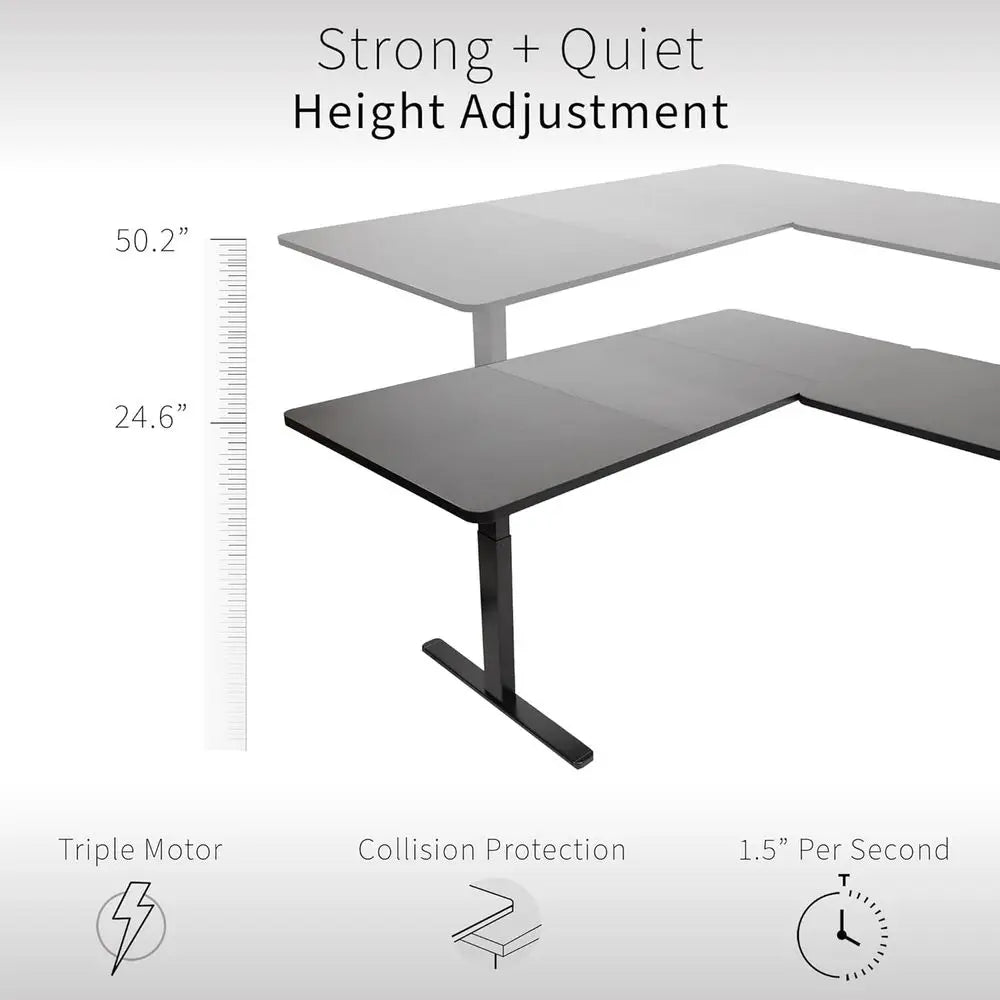 L-Shaped Memory Control Standing Desk
