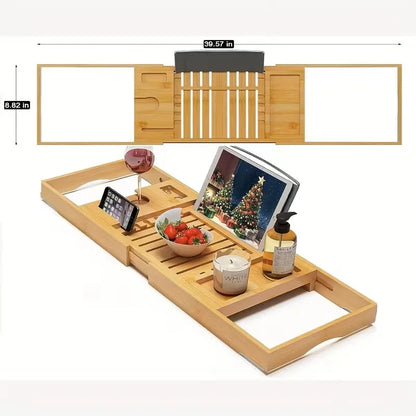 Expandable Bamboo Bathtub Tray