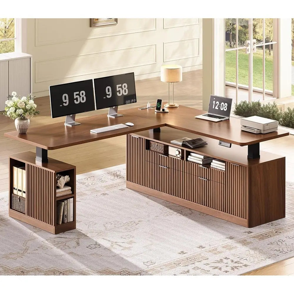 Camborne L-Shaped Storage Desk