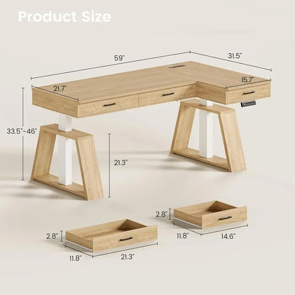 L-Shaped Electric Standing Desk