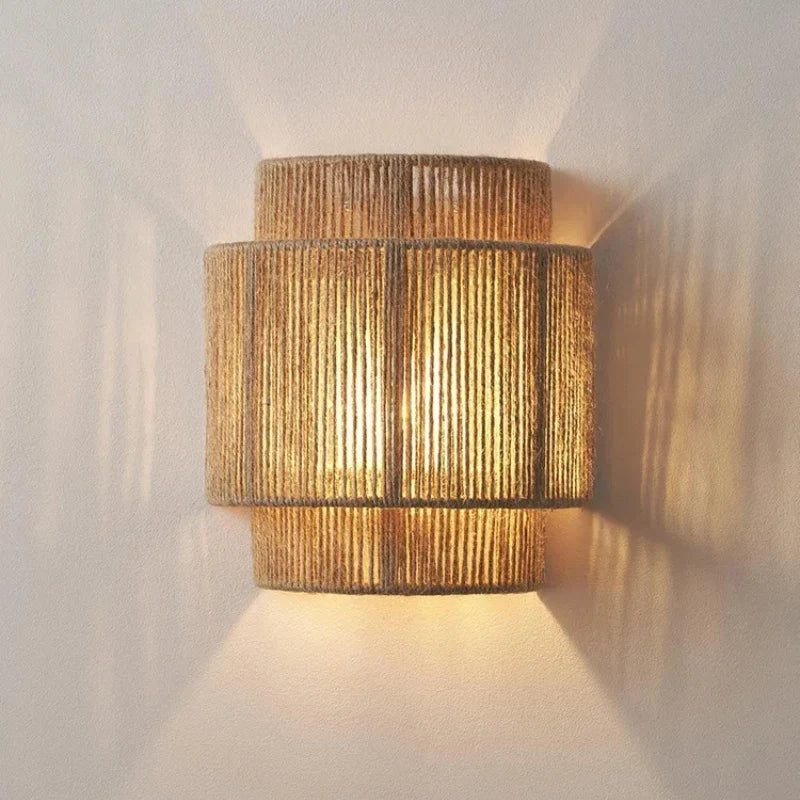 RattanGlow Handwoven Wall Sconce