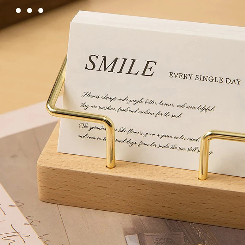 WoodDesk Card Holder Organizer Stand